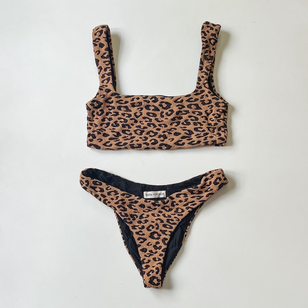 Mara Hoffman, Never Worn Brown Leopard Print Bikini